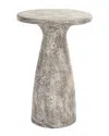 Classic Home Collins 19in Concrete Stone Outdoor Accent Table In Grey