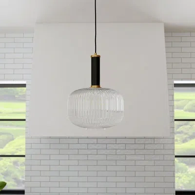 Classic Home Corey Glass Pendant In Silver;clear