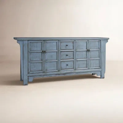 Classic Home Crafton Reclaimed Pine Wood Sideboard In Blue