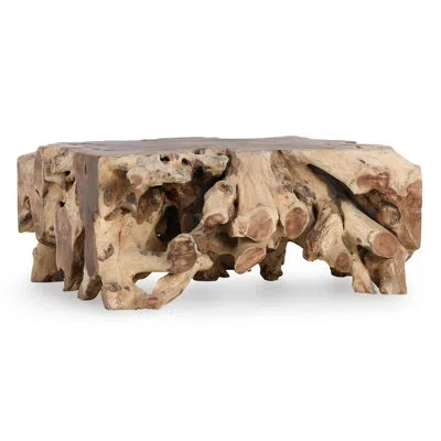 Classic Home Cypress Natural Root Teak Wood Coffee Table In Natural Wood