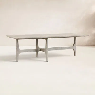 Classic Home Dawn 55" Outdoor Coffee Table In Gray Matte