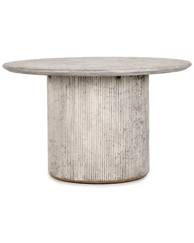 Classic Home Debbie 51in Concrete Stone Outdoor Round Dining Table In Grey