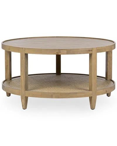 Classic Home Devin Oak Round Coffee Table