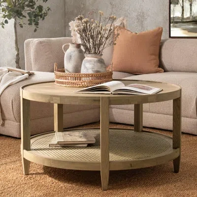 Classic Home Devin Solid Wood Single Coffee Table In Multi