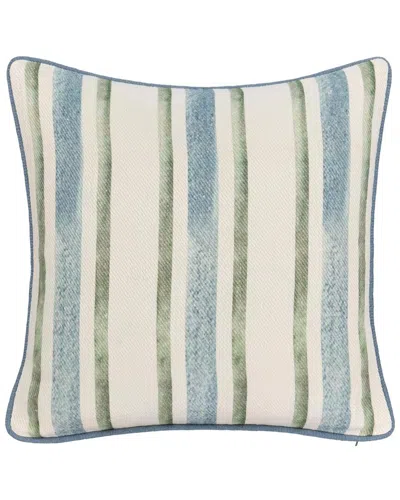 Classic Home Digital Print Harbor Linen Twill Throw Pillow In White