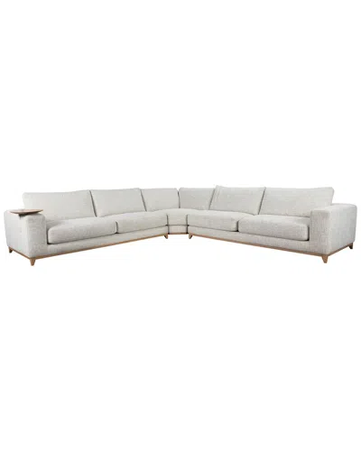 Classic Home Donovan Fabric Upholstered Sectional Sofa In Neutral