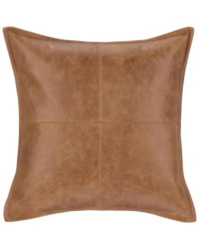 Classic Home Dyed & Lightly Distressed Dumont Genuine Leather Throw Pillow