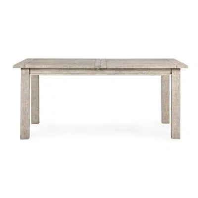 Classic Home Egremt Extendable Solid Reclaimed Wood Dining Table In Distressed Ivory