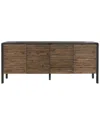 Classic Home Elodie 79in Reclaimed Elm Wood 4-door Sideboard In Black