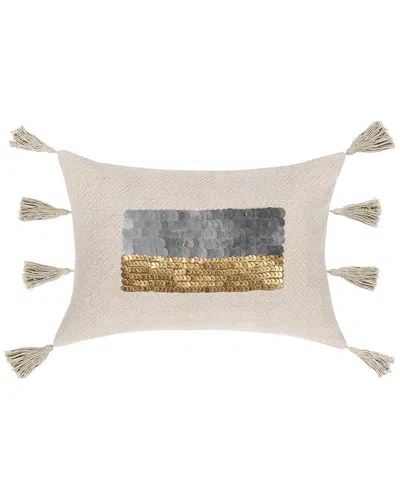 Classic Home Embellished With Sequins Tanga Throw Pillow In Neutral