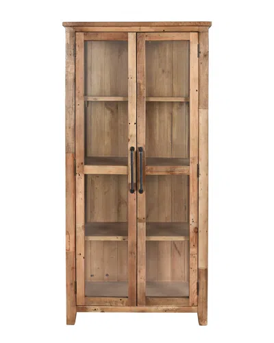 Classic Home Emma Reclaimed Pine Display Cabinet In Brown