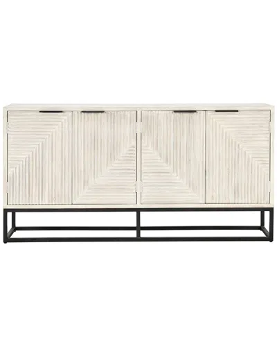 Classic Home Flint 4-door Mango Wood Sideboard In White