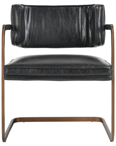 Classic Home Fonda Leather Cantilever Dining Chair In Black