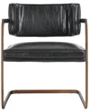 Classic Home Fonda Leather Cantilever Dining Chair In Black