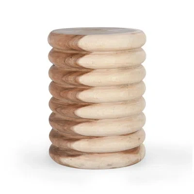 Classic Home Gala Solid Wood End Table In Neutral