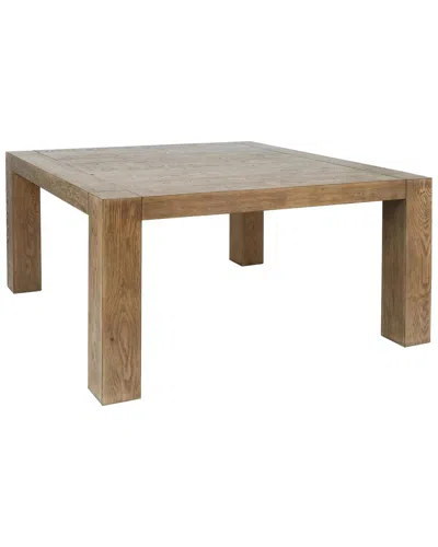 Classic Home Gilcrest Square Aged Oak Wood Dining Table In Brown