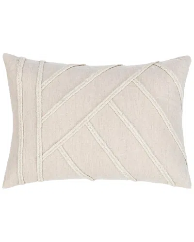 Classic Home Hand Appliqued Jute Rope Langdon Throw Pillow In Neutral