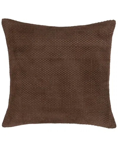 Classic Home Hand Woven Basket Weave Bassinet Suede Throw Pillow In Brown