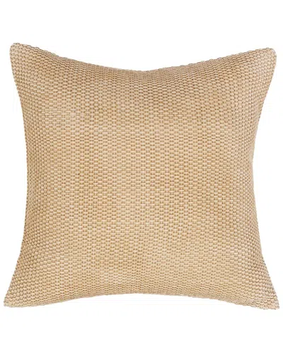 Classic Home Hand Woven Basket Weave Bassinet Suede Throw Pillow In Brown