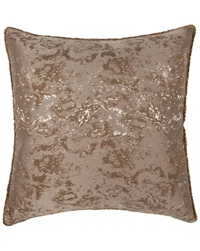 Classic Home Hand-beaded Mica Decorative Throw Pillow In Brown
