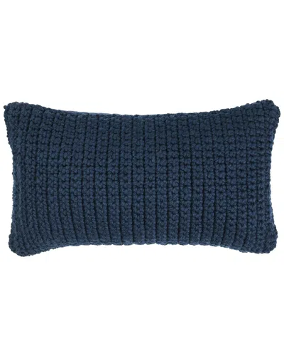 Classic Home Handwoven Knitted Prism Throw Pillow In Blue