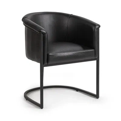 Classic Home Hester Top Grain Leather Dining Chairs In Black