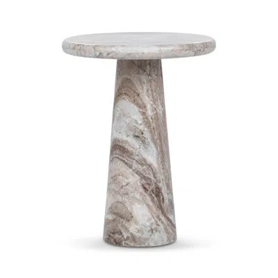 Classic Home Huxley Marble Round Accent Table In Multi