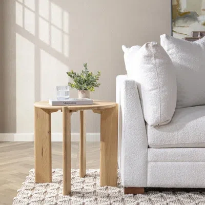 Classic Home Kering Solid Wood End Table In Natural