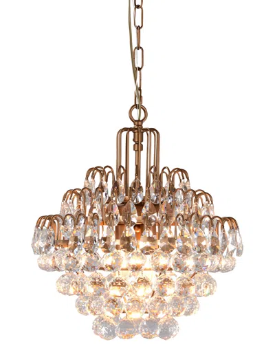 Classic Home Kosas Home Thayer 3-light Crystal & Antique Brass Chandelier In Black