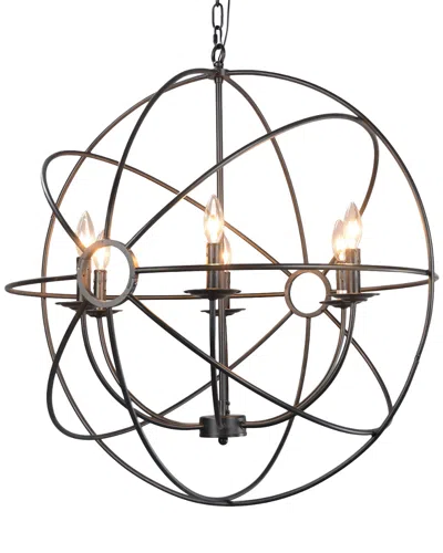 Classic Home Kosas Home Voltaire 6-light Black Chandelier In Metallic