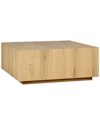 Classic Home Layne 42in Modern Square Oak Wood Coffee Table In Brown