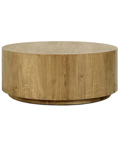 Classic Home Layne 42in Oak Wood Round Coffee Table In Brown
