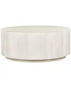 Classic Home Layne 42in Oak Wood Round Coffee Table In White