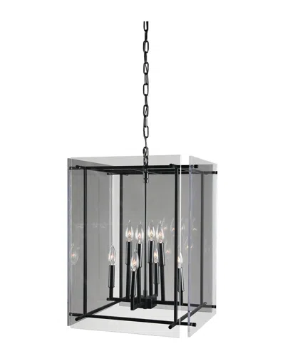 Classic Home Lena 9-light Iron And Acrylic Chandelier In Black