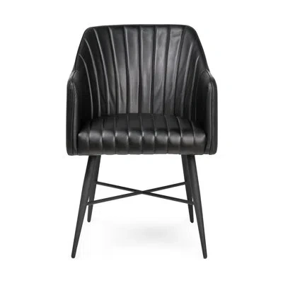 Classic Home Leon Leather Dining Chair In Black