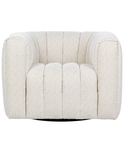 Classic Home Lexa Upholstered Swivel Chair In White