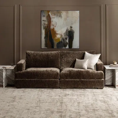Classic Home Ludwig 3-piece Upholstered Modular Sofa In Brown