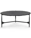Classic Home Luka Stone & Iron Coffee Table In Blue