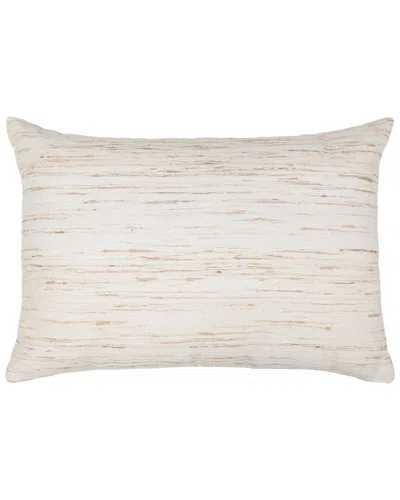 Classic Home Luxury Raw Silk Woven Dalton Throw Pillow In Sand