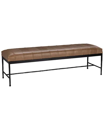 Classic Home Madeleine Leather Bench In Brown