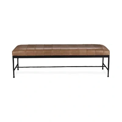 Classic Home Madeleine Leather Bench In Brown