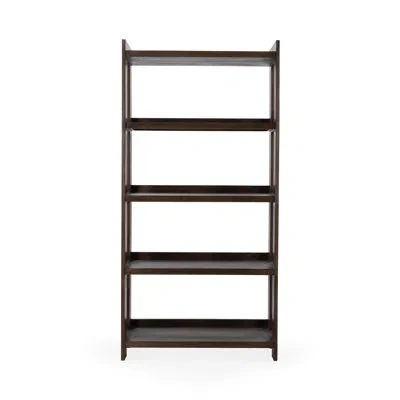 Classic Home Marine Solid Mango Wood Bookcase In Black