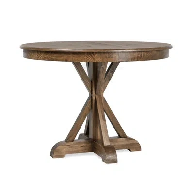 Classic Home Maxwell Round 42'' Solid Wood Dining Table In Brown