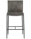 Classic Home Mayer 26 Leather Counter Stool In Grey
