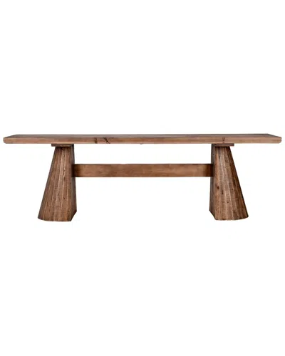 Classic Home Nolan 118in Reclaimed Pine Wood Counter Table In Brown