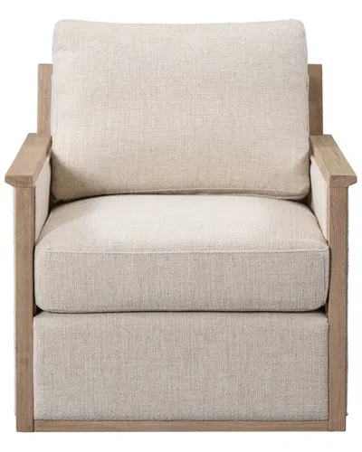 Classic Home Norman Fabric Linen Upholstery Swivel Accent Chair In Brown