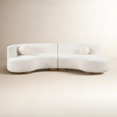Classic Home Octavia 2 - Piece Upholstered Curved Sectional In White