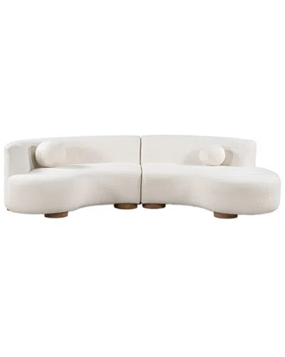 Classic Home Octavia Fabric Upholstery Sectional Sofa In White