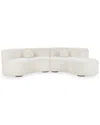 Classic Home Octavia Upholstered Fabric Sectional In White