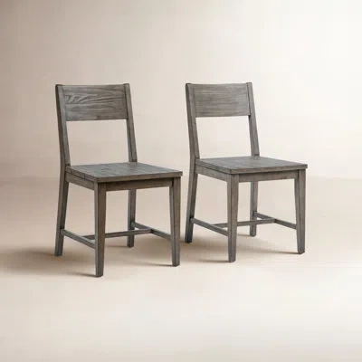 Classic Home Ollie Solid Wood Dining Chair In Gray Brown